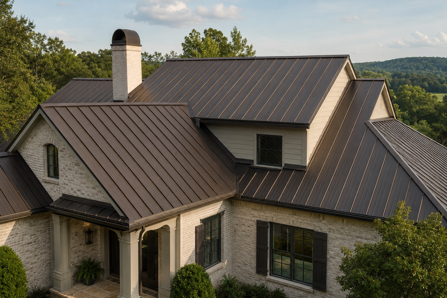 Standing-seam metal roofing detail
